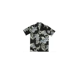 Chemise Hawaienne Flower Black - ALOHA REPUBLIC